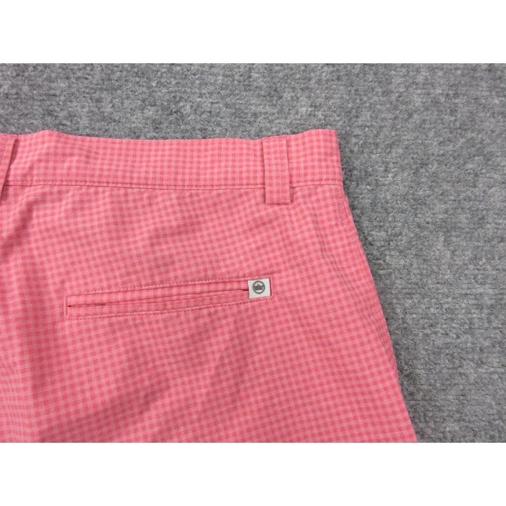 Peter Millar Shorts‎ Mens 42 Pink Golf Check Microfiber Chino Stretch Casual